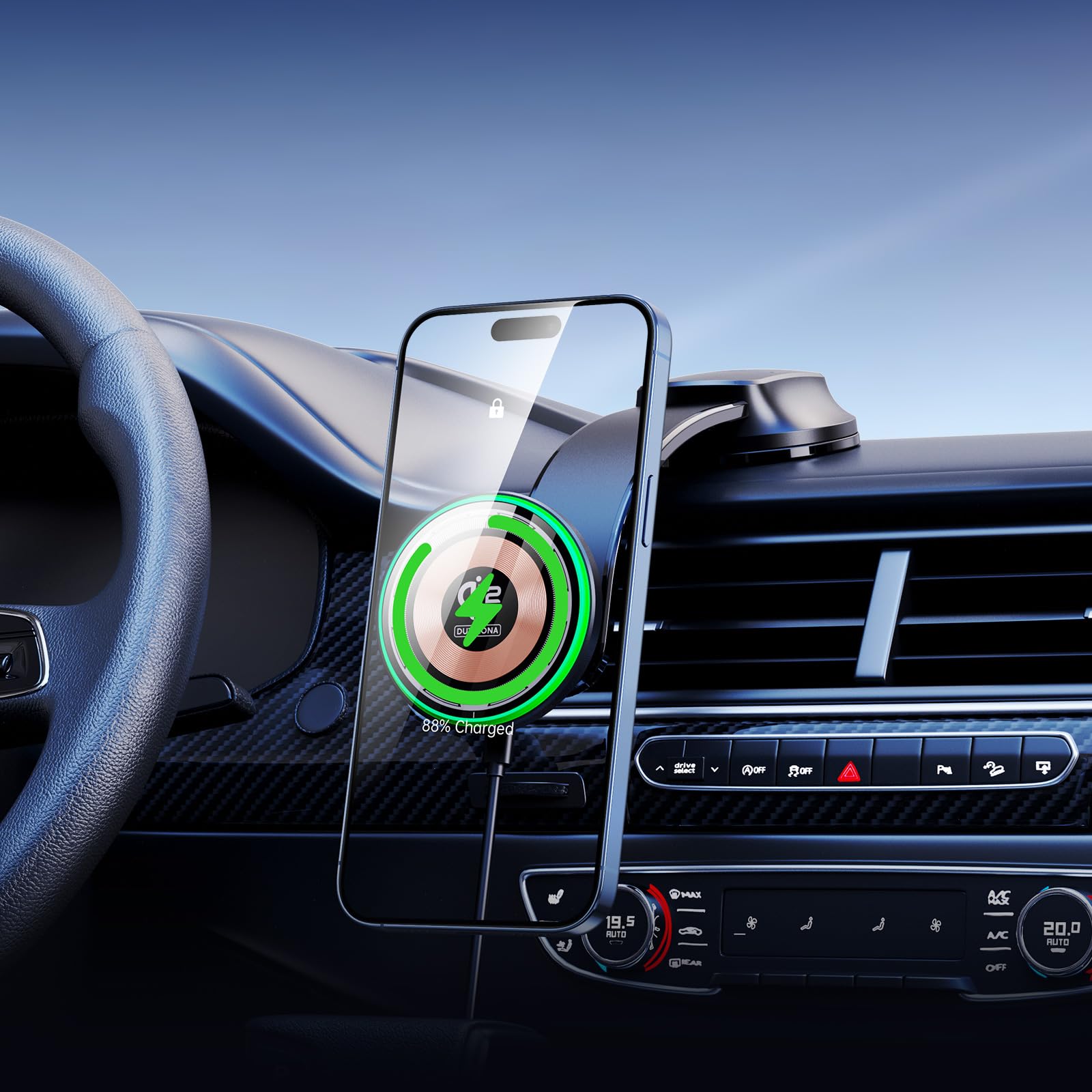 Amazon.co.jp: スマホホルダー 車 ワイヤレス充電 マグネット 15W 360
